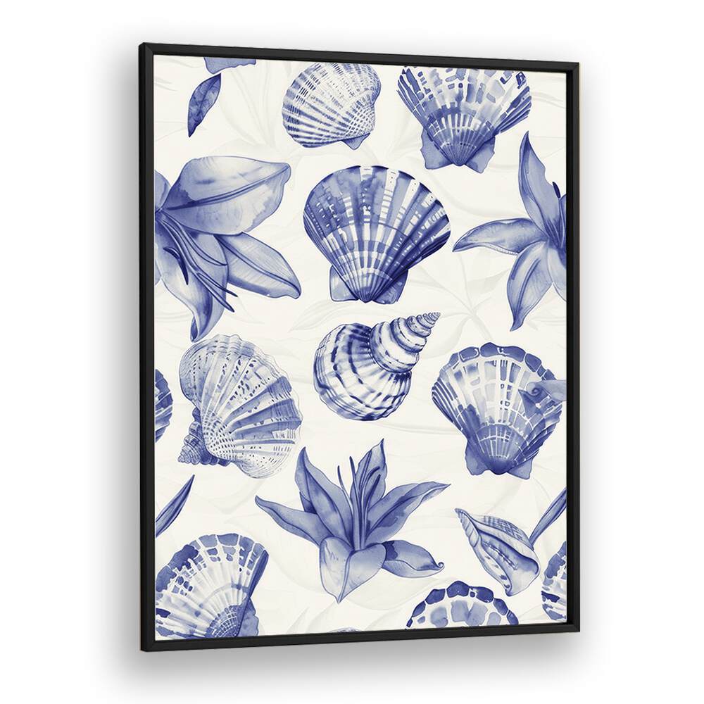 Seashore Jewels II Beach Prints Coastal Wall Art in Black Plain Frame