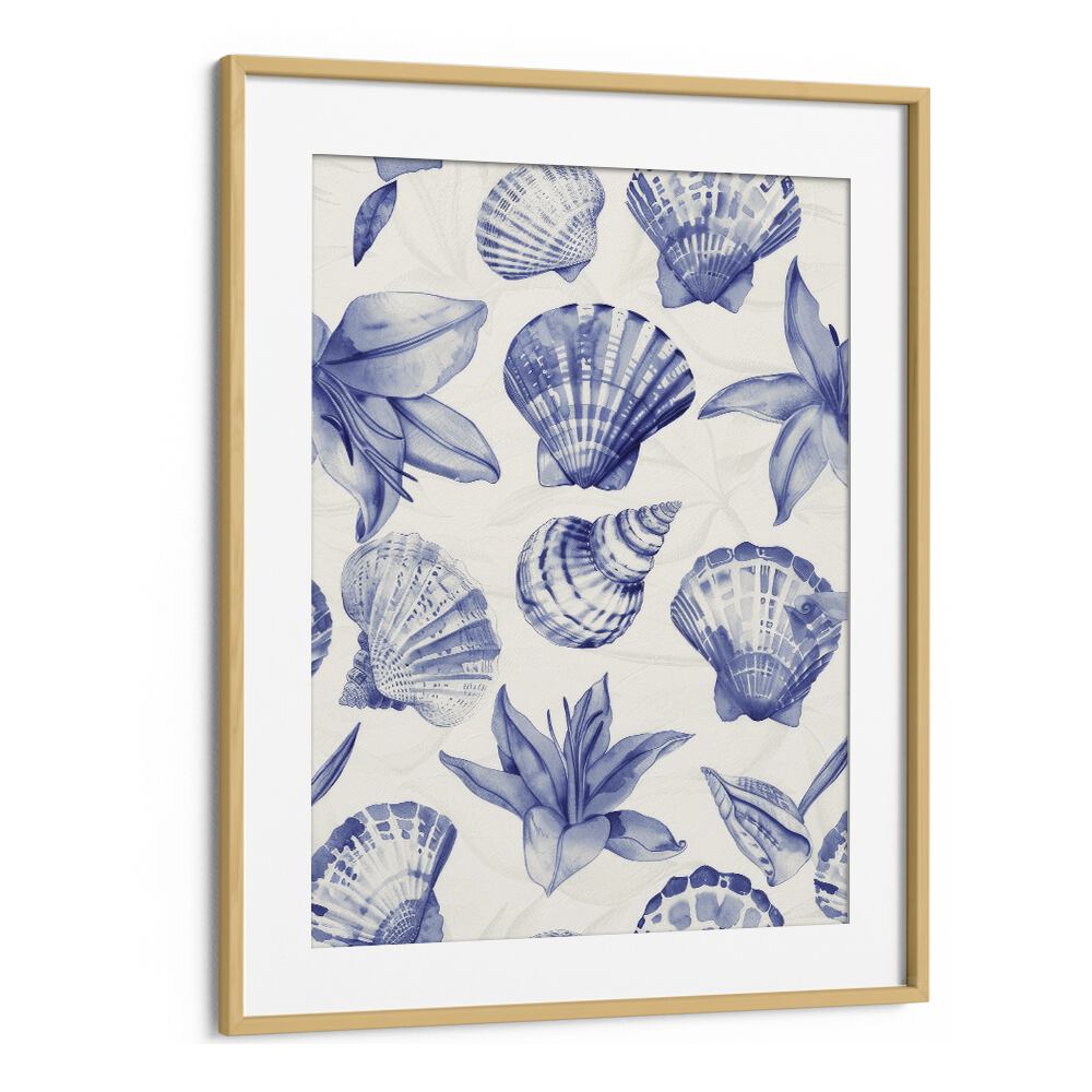 Seashore Jewels II Beach Prints Coastal Wall Art in Oak Wood Frame With Mount