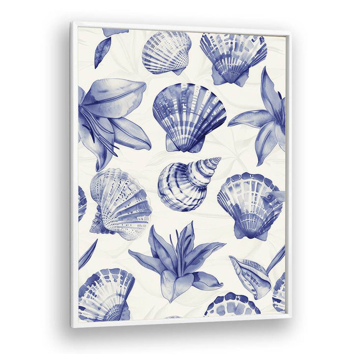 Seashore Jewels II Beach Prints Coastal Wall Art in White Plain Frame