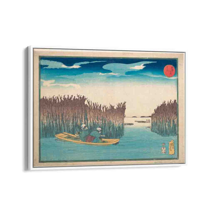 Seaweed Gatherers At Omori 1797-1861 By Utagawa Kuniyoshi Japanese Paintings in White Floater Frame
