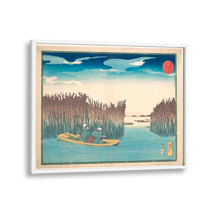 Seaweed Gatherers At Omori 1797-1861 By Utagawa Kuniyoshi Japanese Paintings in White Plain Frame