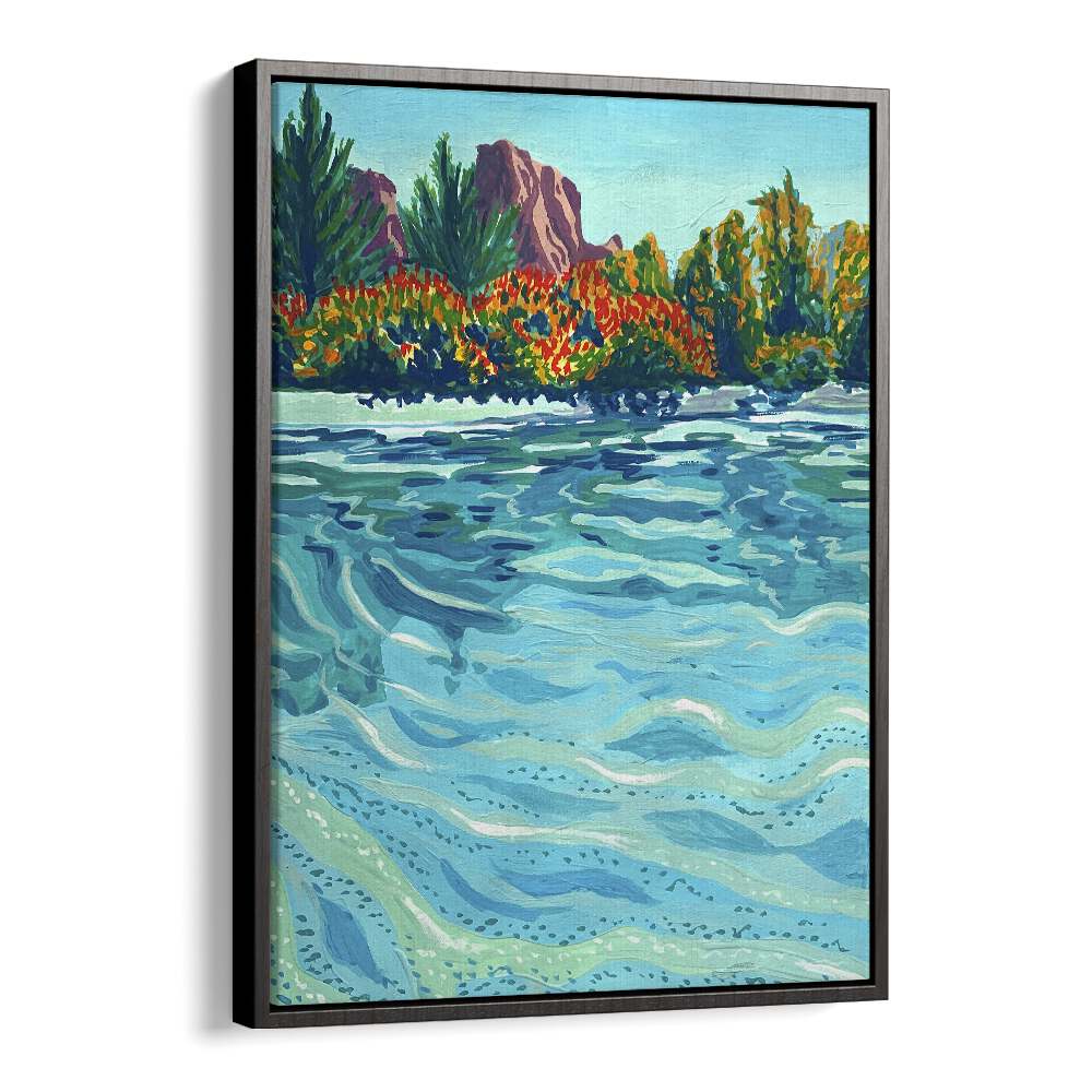 Sedona By Key And Sea Creative Landscape Art Print in Black Floater Frame