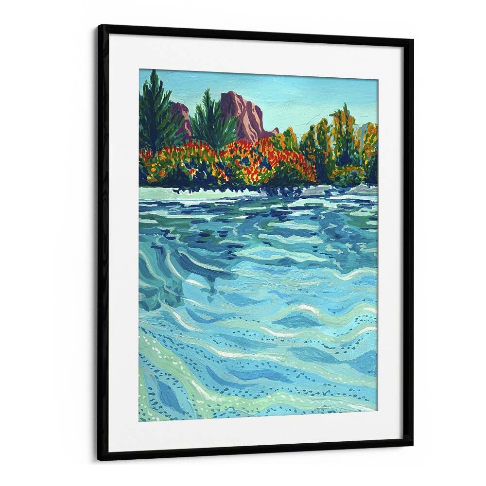 Sedona By Key And Sea Creative Landscape Art Print in Black Frame With Mount