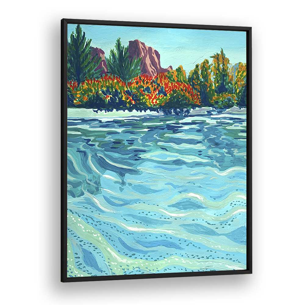 Sedona By Key And Sea Creative Landscape Art Print in Black Plain Frame