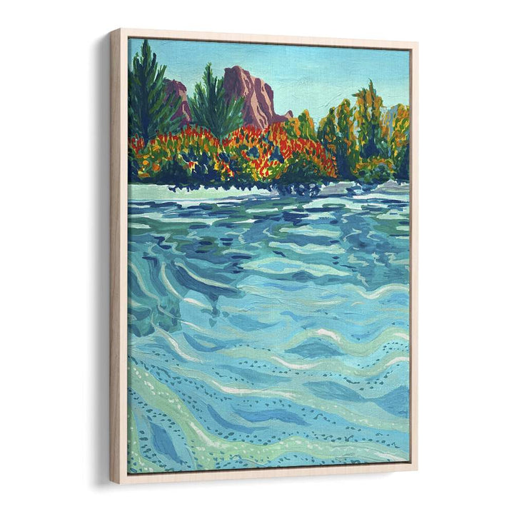 Sedona By Key And Sea Creative Landscape Art Print in Oak Wood Floater Frame