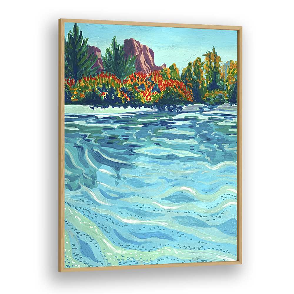 Sedona By Key And Sea Creative Landscape Art Print in Oak Wood Plain Frame