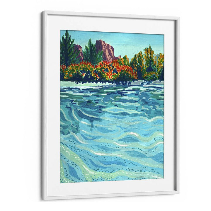 Sedona By Key And Sea Creative Landscape Art Print in White Frame With Mount