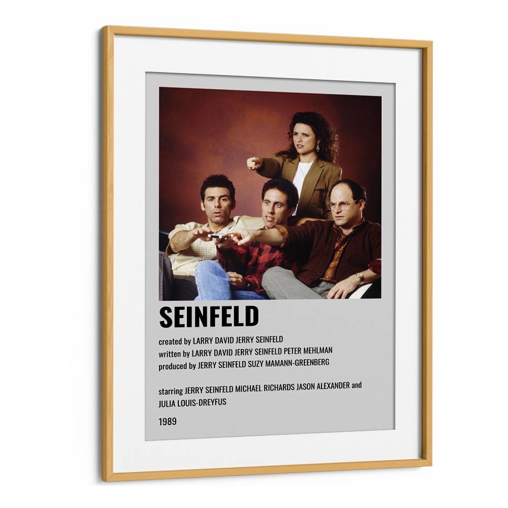 Seinfeld 1989 Movie Posters in Oak Wood Frame With Mount