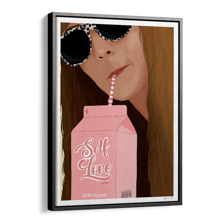 Self Love Portraits And Figurative Illustrations in Black Floater Frame