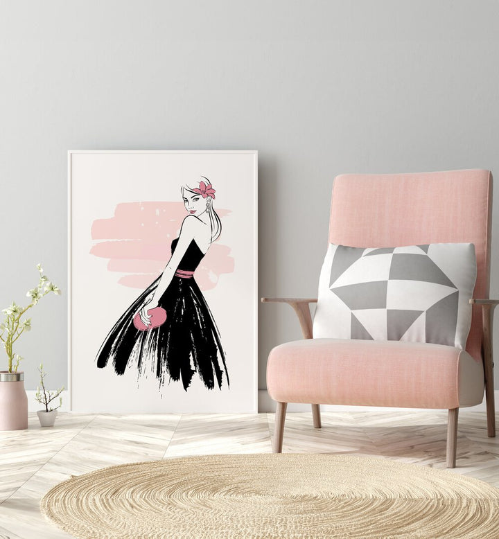 Senorita by Martina Fashion Paintings Fashion Posters placed on wall 