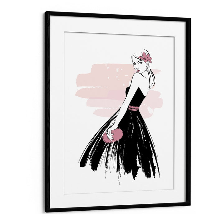 Senorita by Martina Fashion Paintings Fashion Posters in Black Frame With Mount