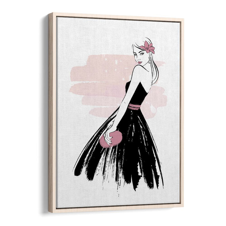 Senorita by Martina Fashion Paintings Fashion Posters in Oak Wood Floater Frame