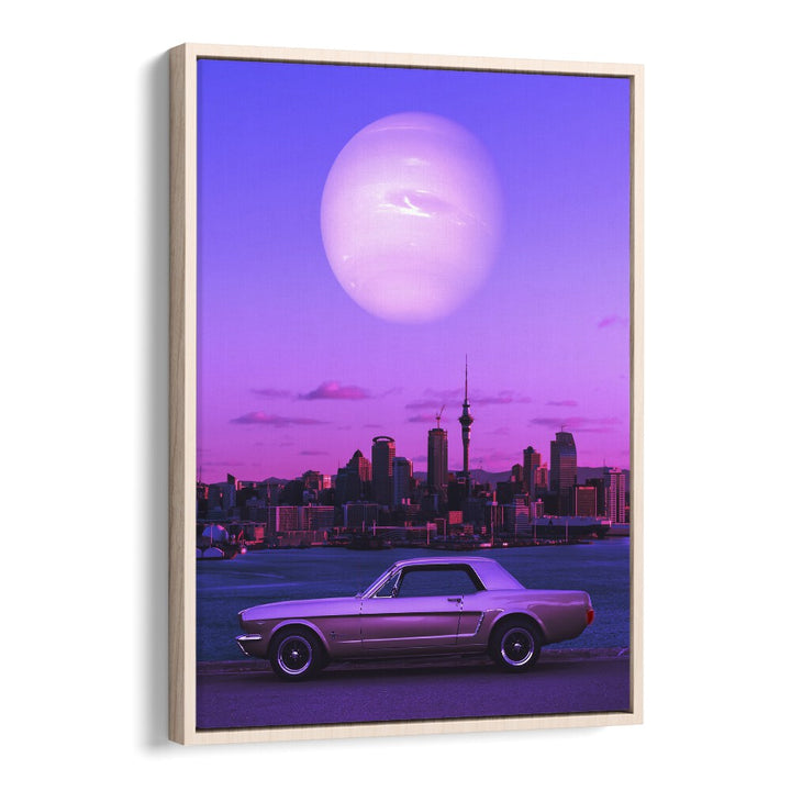 Serene Drive by Ritvik Takkar Surrealism in Oak Wood Floater Frame