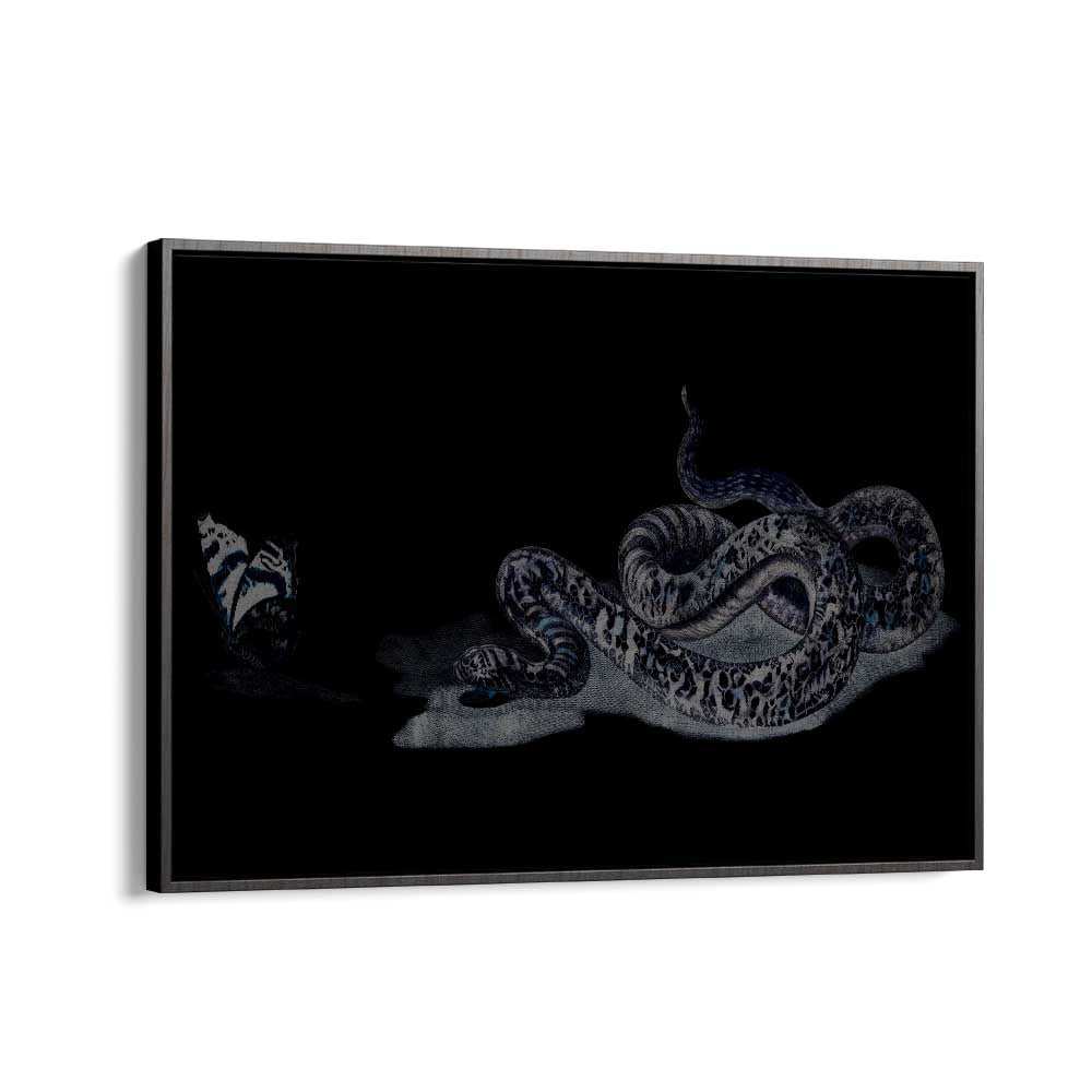 Serpent's Whisper Secrets Of The Ancient Ones Gothic Art Prints in Black Floater Frame