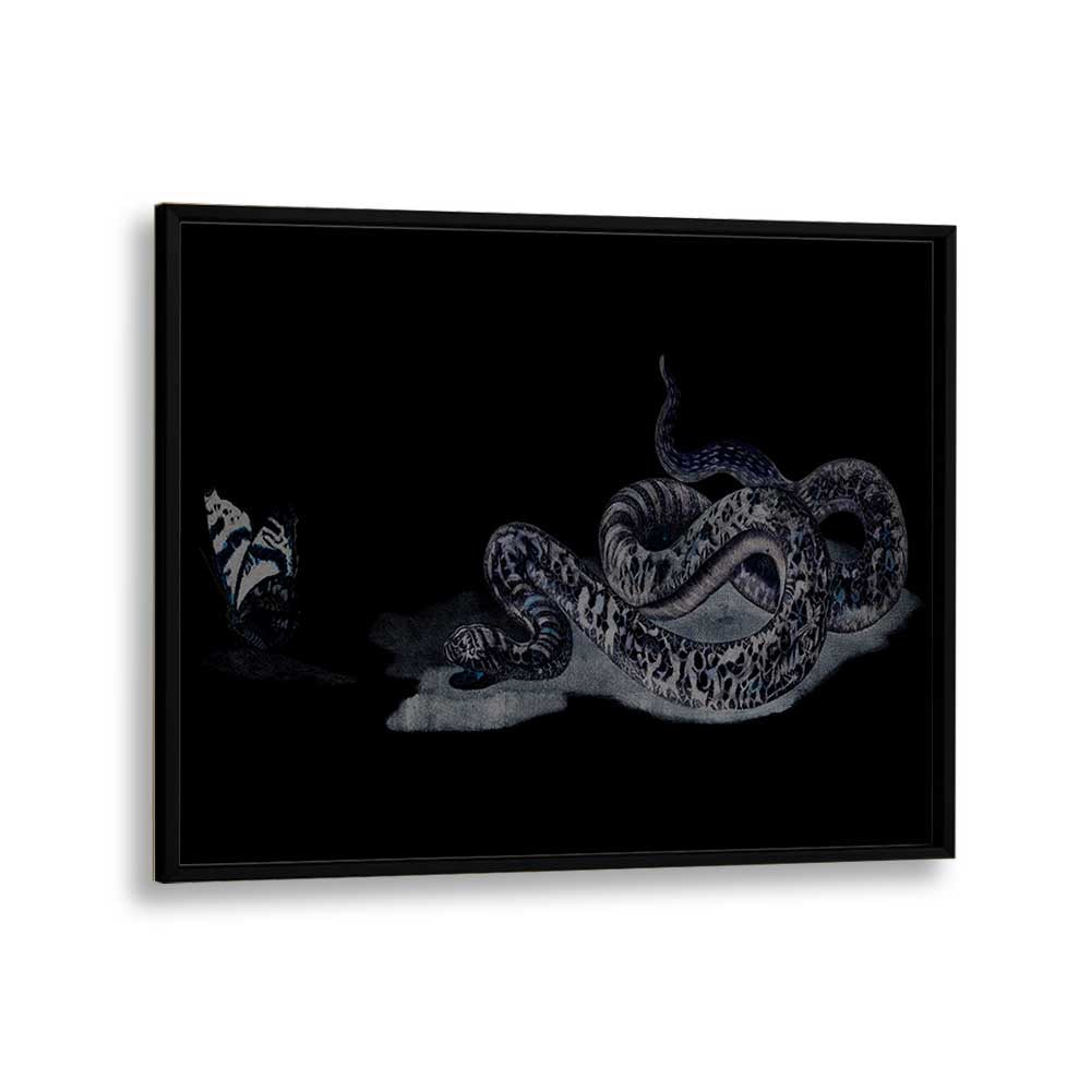 Serpent's Whisper Secrets Of The Ancient Ones Gothic Art Prints in Black Plain Frame