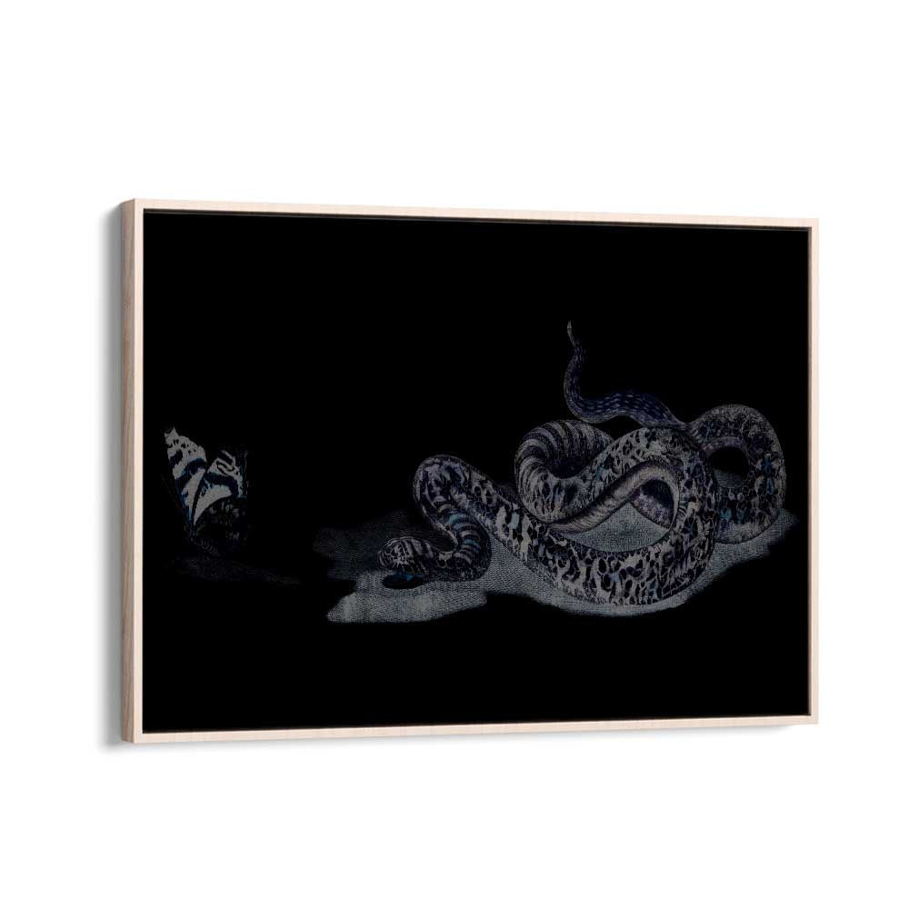 Serpent's Whisper Secrets Of The Ancient Ones Gothic Art Prints in Oak Wood Floater Frame