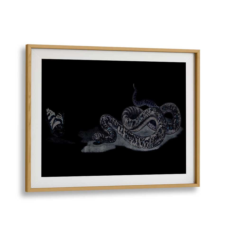 Serpent's Whisper Secrets Of The Ancient Ones Gothic Art Prints in Oak Wood Frame With Mount