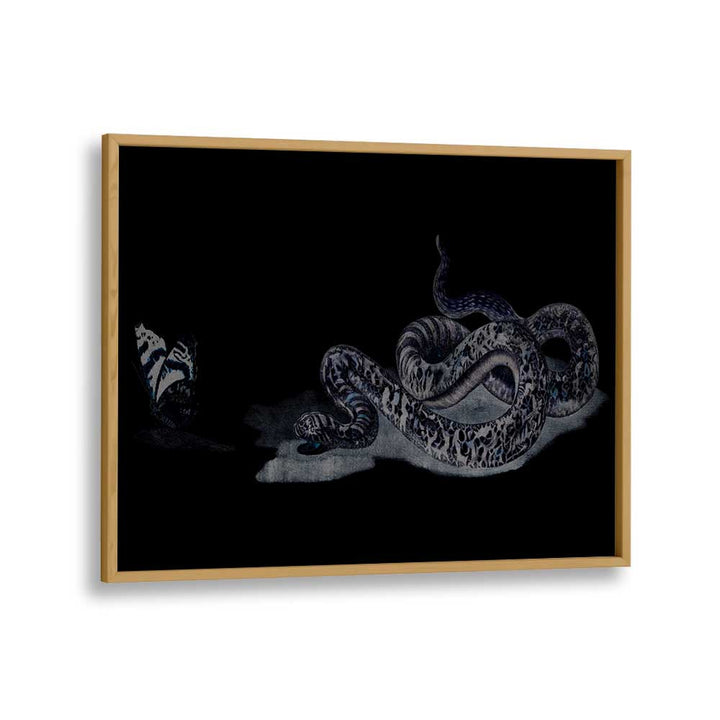 Serpent's Whisper Secrets Of The Ancient Ones Gothic Art Prints in Oak Wood Plain Frame