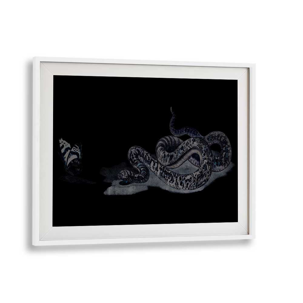 Serpent's Whisper Secrets Of The Ancient Ones Gothic Art Prints in White Frame With Mount