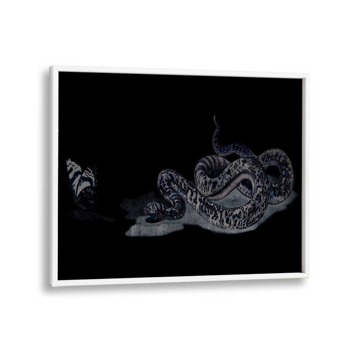 Serpent's Whisper Secrets Of The Ancient Ones Gothic Art Prints in White Plain Frame