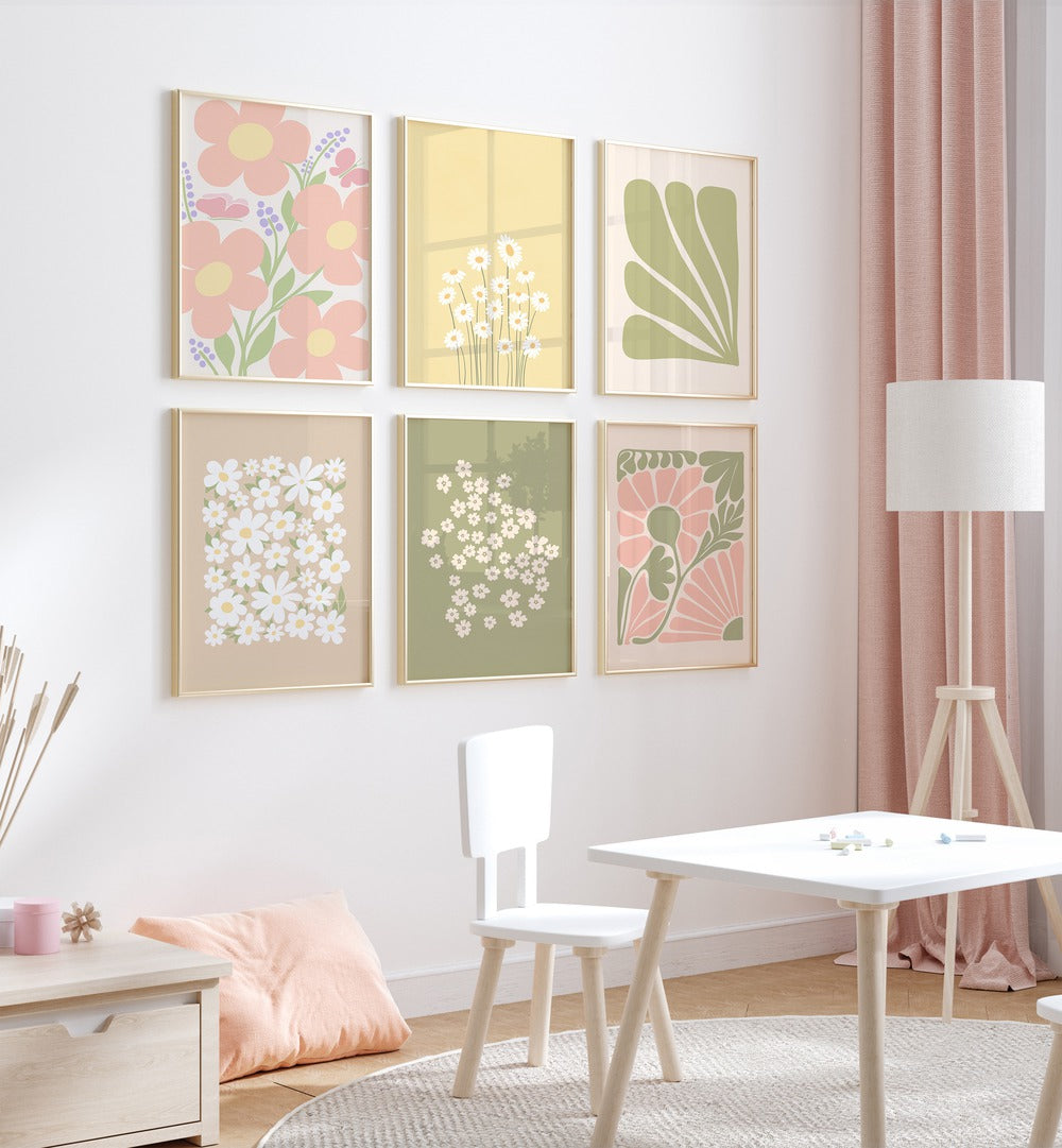 PASTEL FLOWERS GALLERY WALL SET OF 6