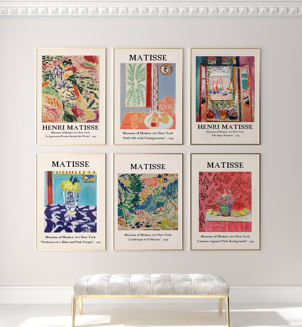 gallerywall painting - HENRI MATISSE GALLERY WALL SET OF 6 by Asianmonk