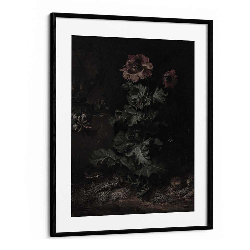 Shadows In Bloom Gothic Wall Art Prints in Black Frame With Mount