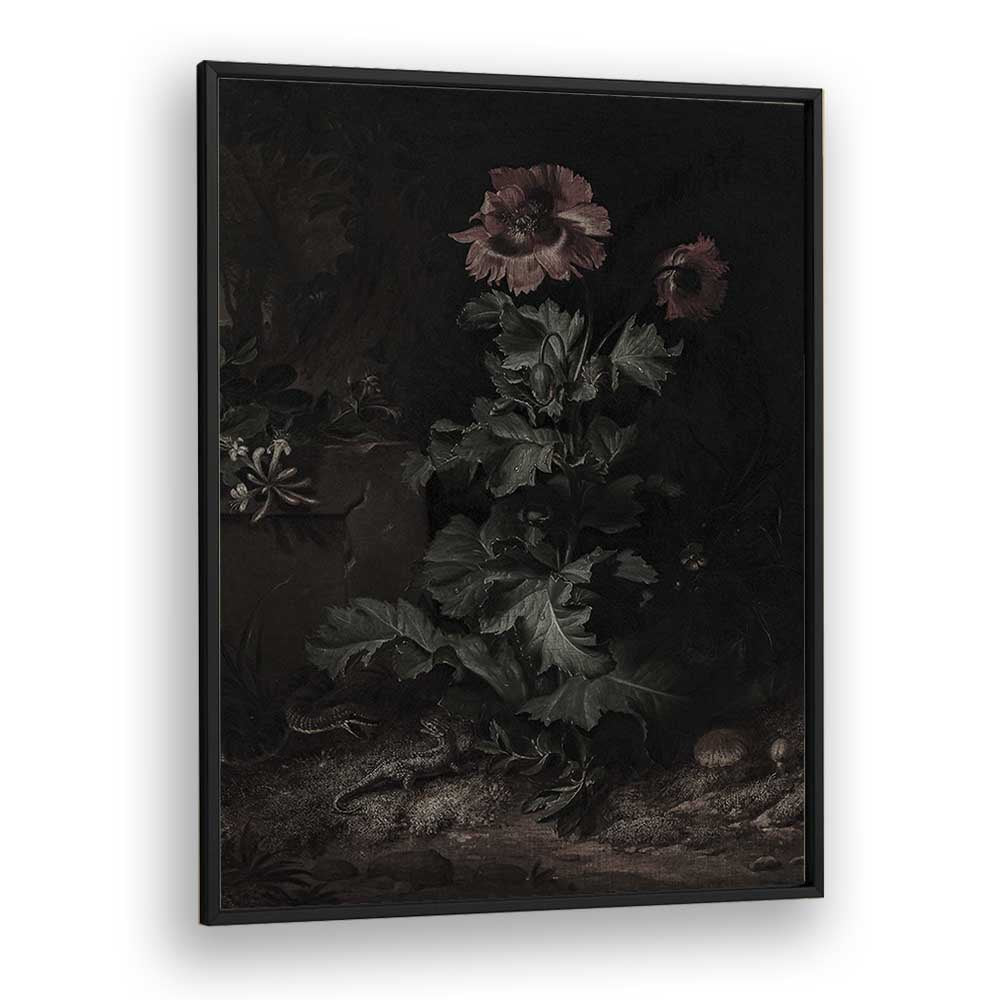 Shadows In Bloom Gothic Wall Art Prints in Black Plain Frame