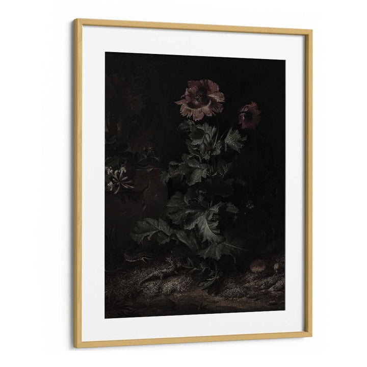 Shadows In Bloom Gothic Wall Art Prints in Oak Wood Frame With Mount