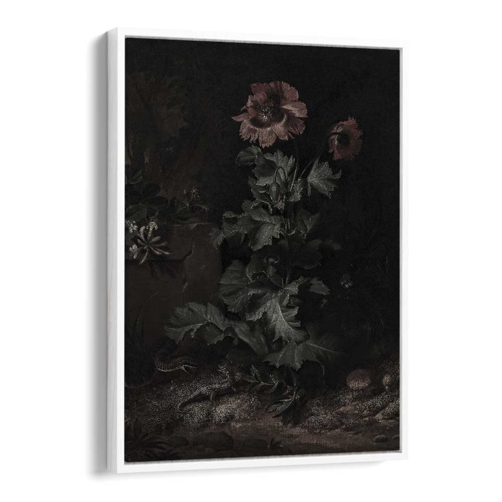 Shadows In Bloom Gothic Wall Art Prints in White Floater Frame