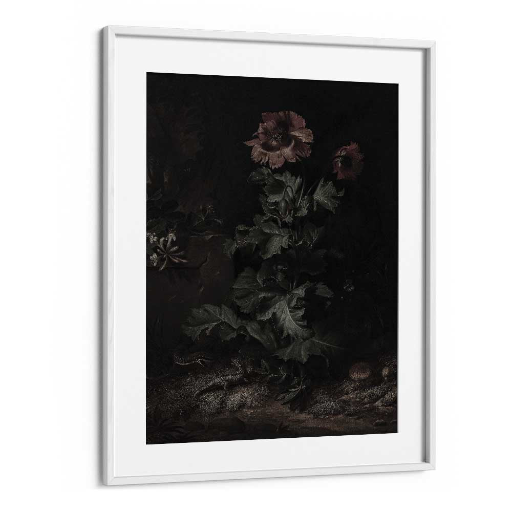 Shadows In Bloom Gothic Wall Art Prints in White Frame With Mount