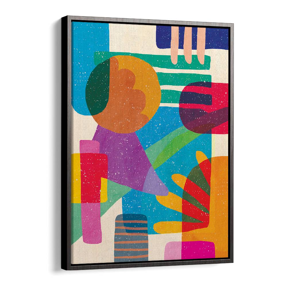 Shapes And Dreams Abstract Art Abstract Paintings in Black Floater Frame