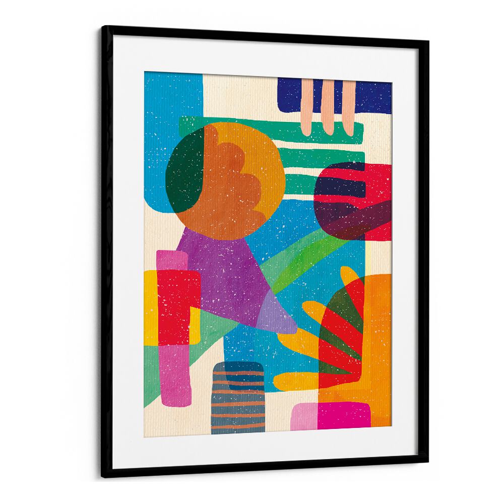 Shapes And Dreams Abstract Art Abstract Paintings in Black Frame With Mount