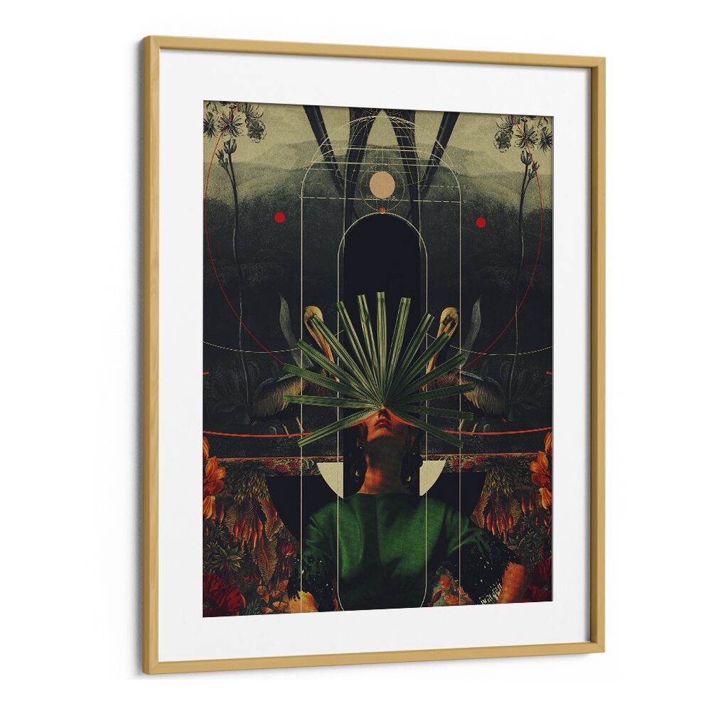 She Saw The Equator By Frank Moth Surreal Art Prints Surrealism in Oak Wood Frame With Mount