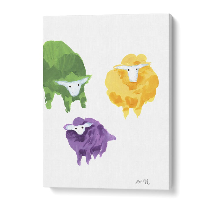 Sheep Triplets By Ania Zwara Kids Room Art in Gallery Wrap