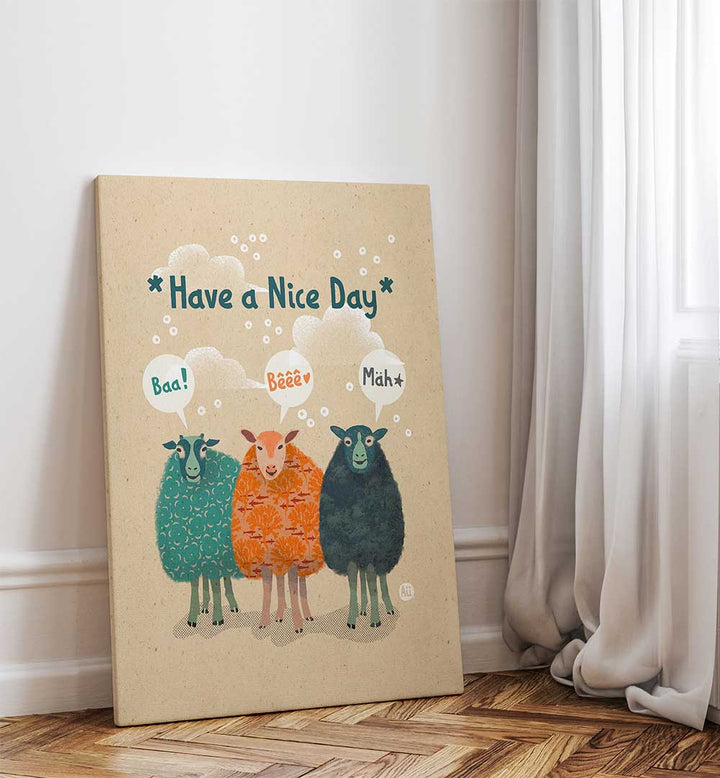 SHEEP'S CHEERFUL GREETING , KIDS ROOM PAINTINGS