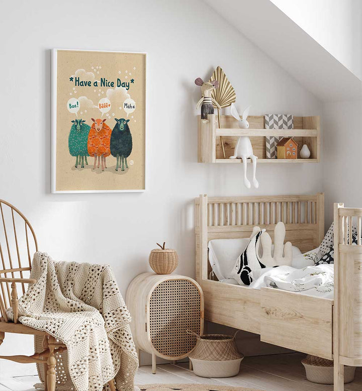SHEEP'S CHEERFUL GREETING , KIDS ROOM PAINTINGS