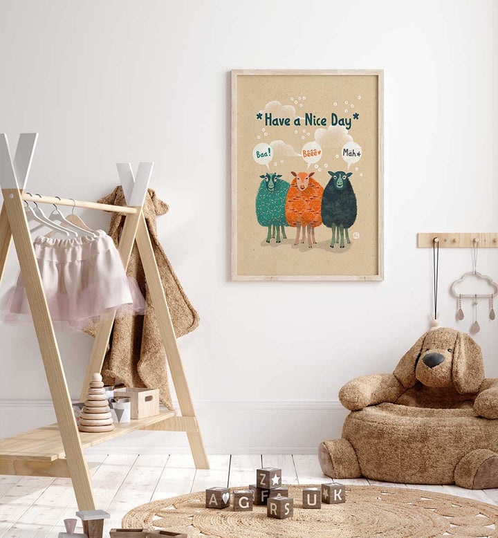 SHEEP'S CHEERFUL GREETING , KIDS ROOM PAINTINGS