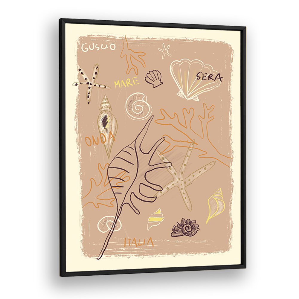 Shells by Studio Dolci Kitchen Posters in Black Plain Frame