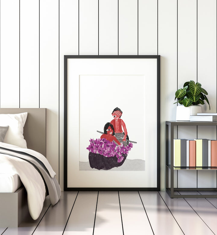 Lilly Girl - Kids In A Lilly Pond framed art for bedroom
