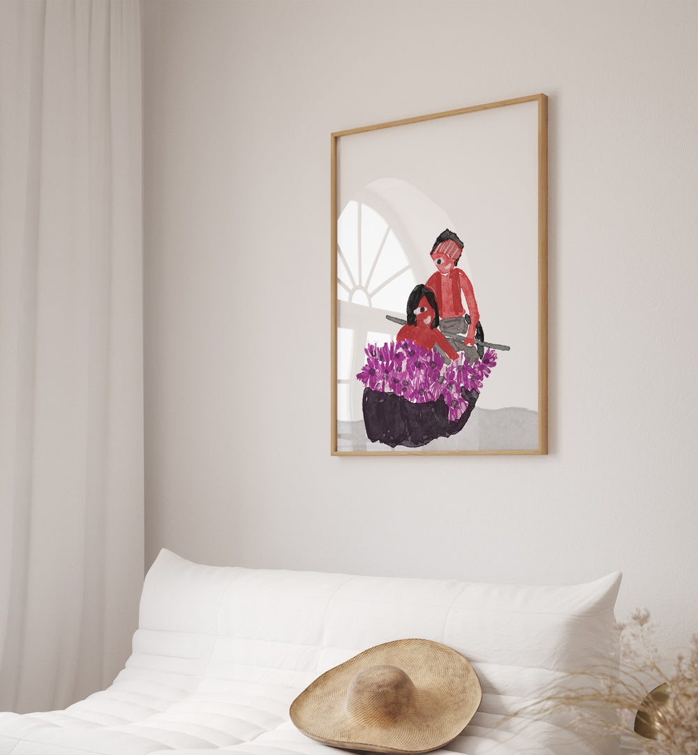 Lilly Girl - Kids In A Lilly Pond framed wallart for bedroom