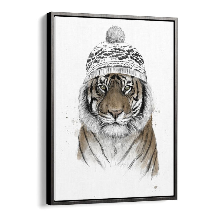 Siberian Tiger By Balazs Solti Wildlife Art Prints in Black Floater Frame