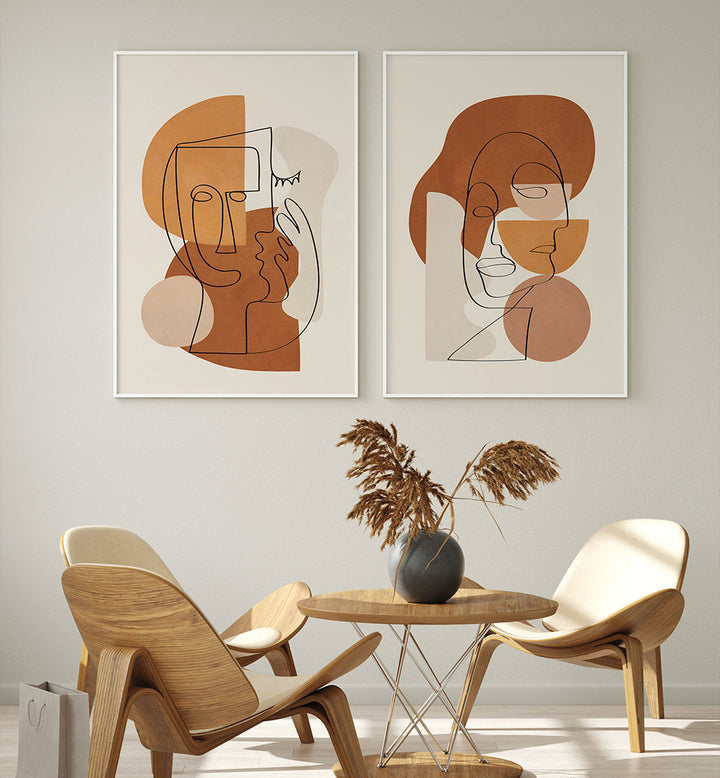 SIENNA SOUL , SET OF 2 PAINTINGS