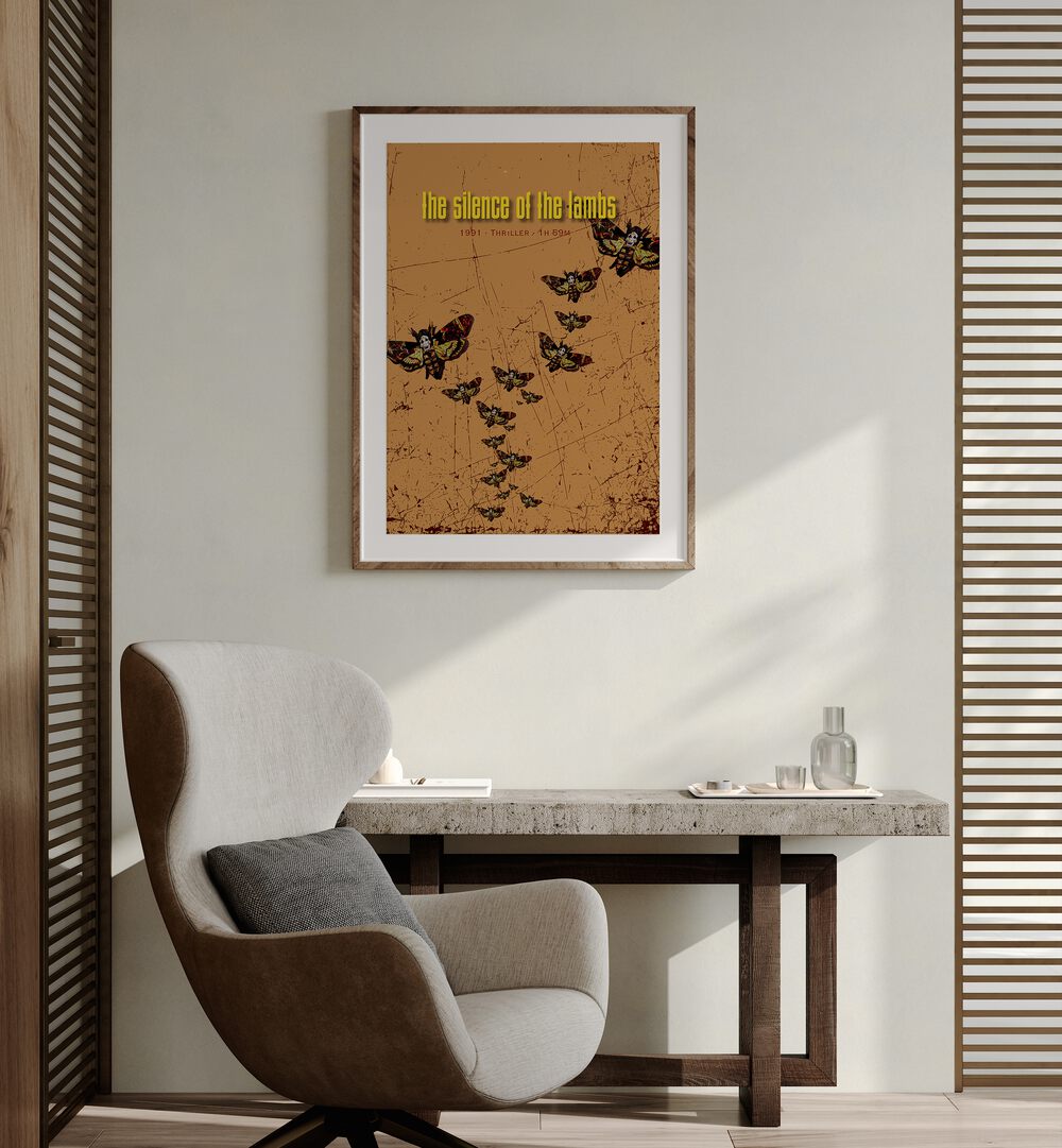 Silence Of The Lambs by Grishma Korjani Movie Posters Artwork II Placed on a wall In A Living Room