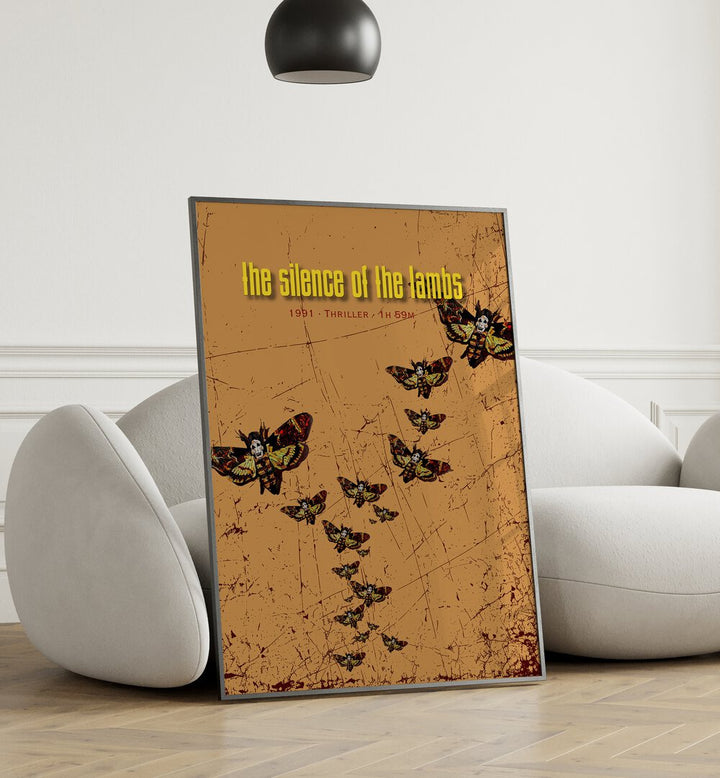 Silence Of The Lambs by Grishma Korjani Movie Posters Artwork IV Placed on a wall In A Living Room