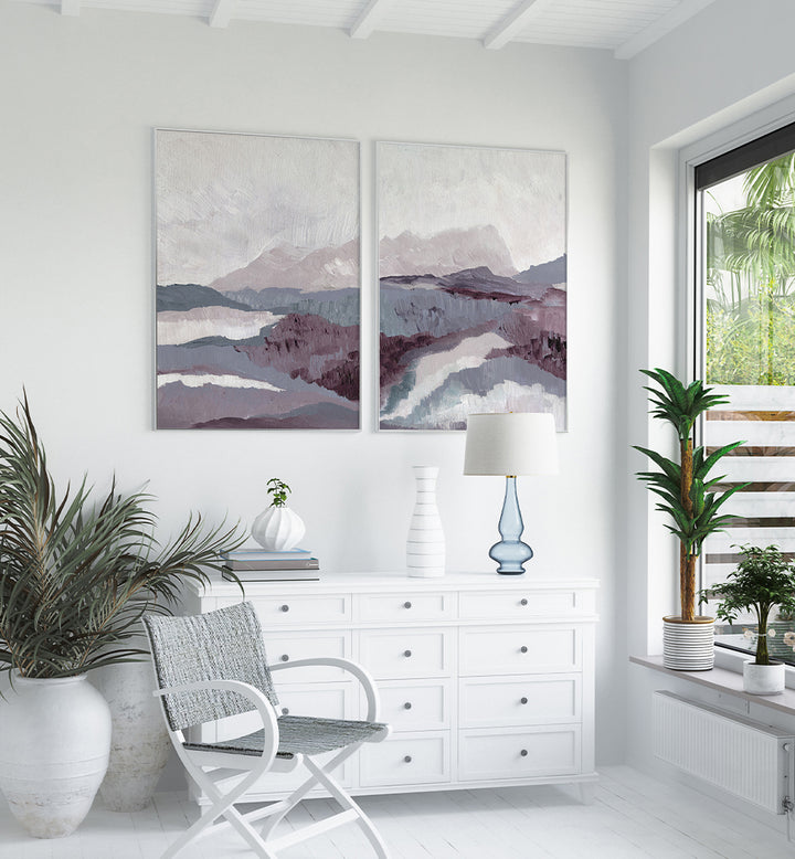 SILENT VALLEYS , SET OF 2 PAINTINGS