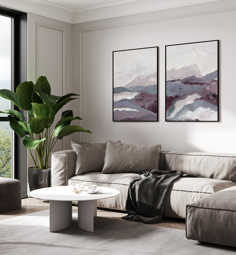 SILENT VALLEYS , SET OF 2 PAINTINGS