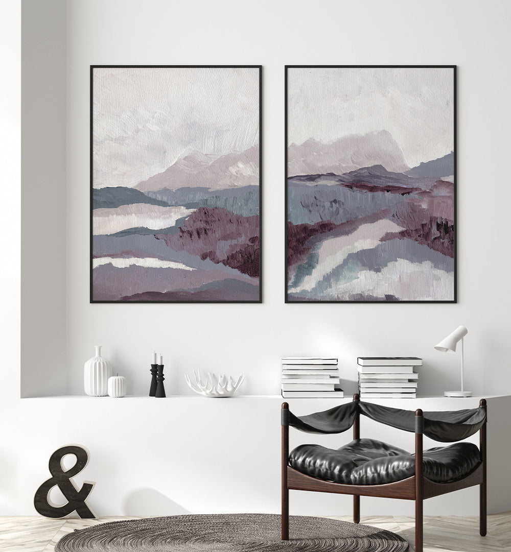 SILENT VALLEYS , SET OF 2 PAINTINGS