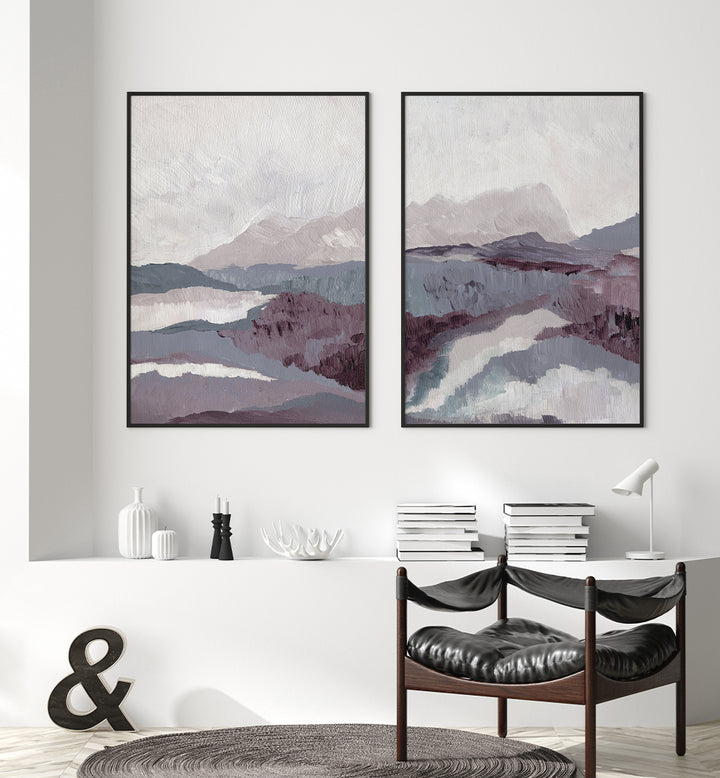 SILENT VALLEYS , SET OF 2 PAINTINGS