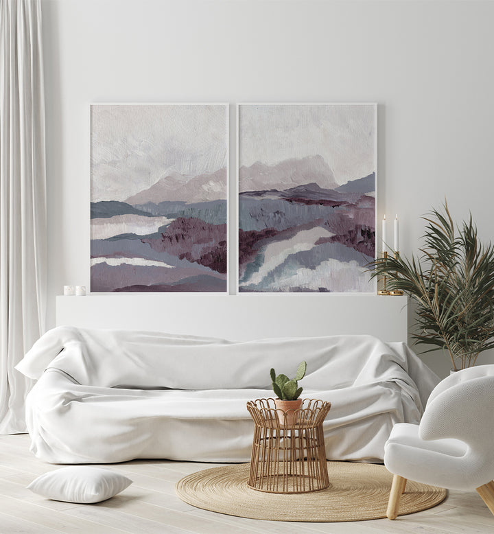 SILENT VALLEYS , SET OF 2 PAINTINGS